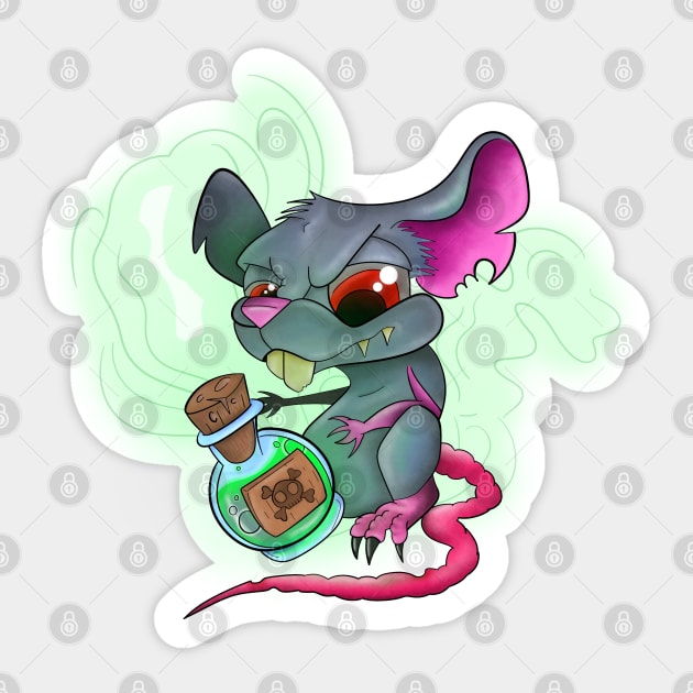 Rodent Rat With Poison Sticker by ShutterStudios